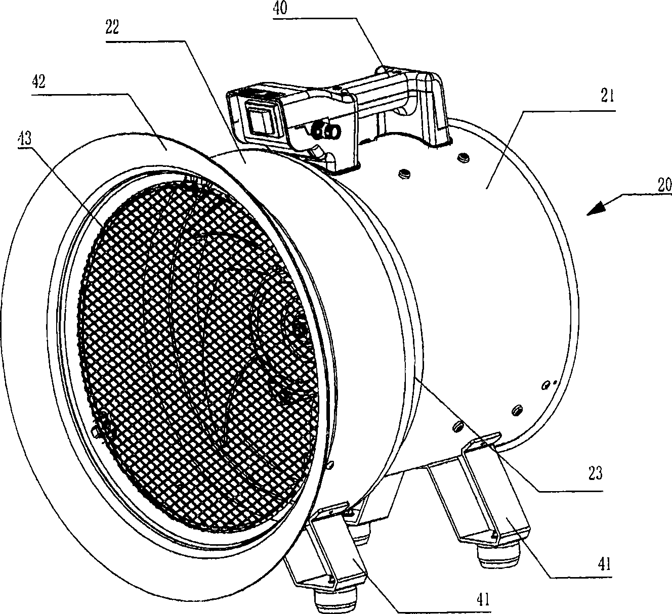 Blowing and discharging fan