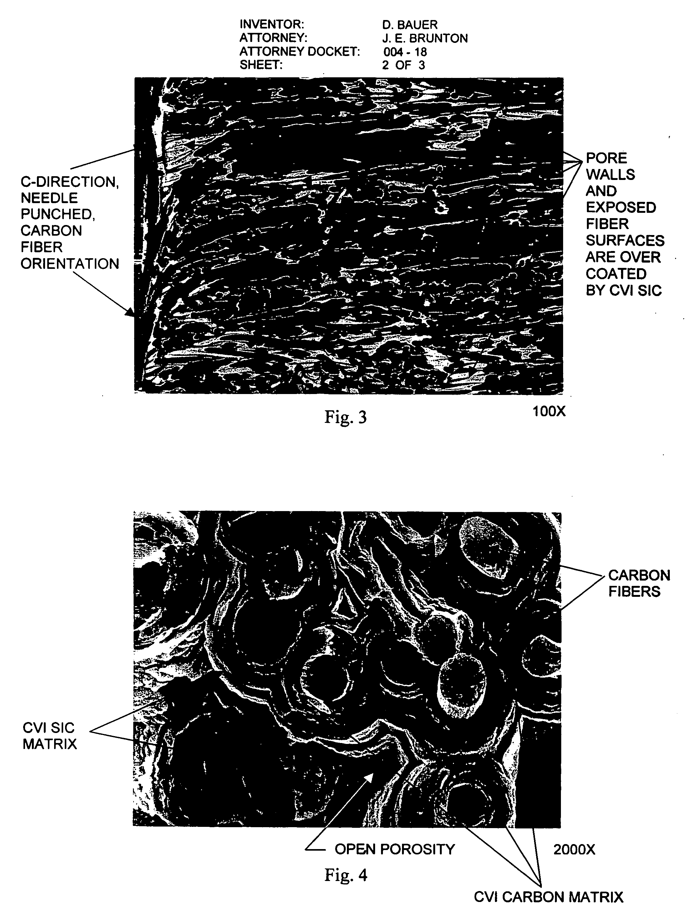 Carbon/ceramic matrix composites and method of making same