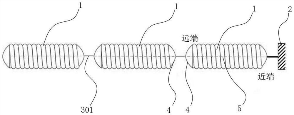 Medical spring ring and conveying system comprising same