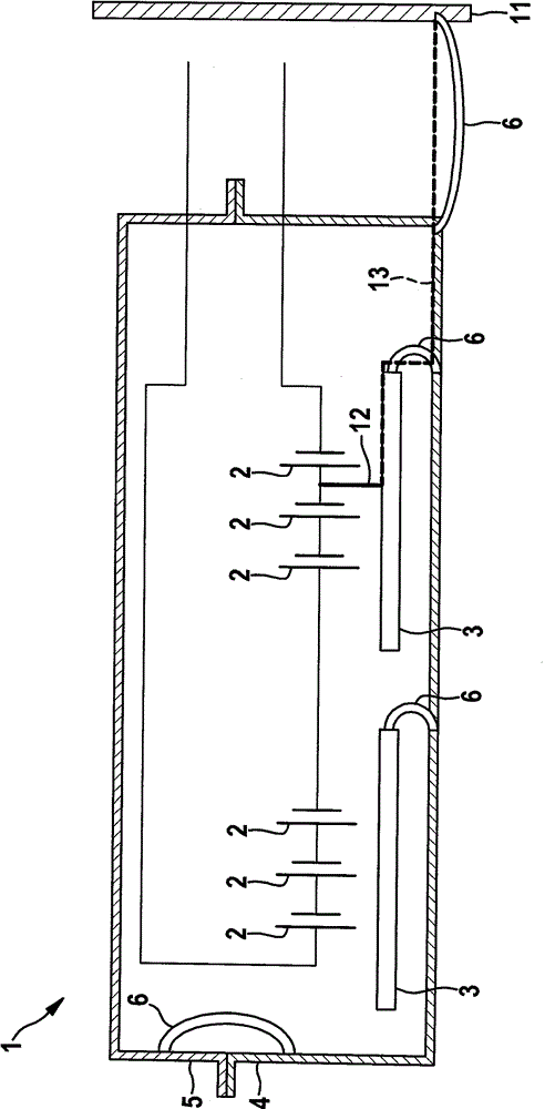 System with potential balancing component, particularly battery system