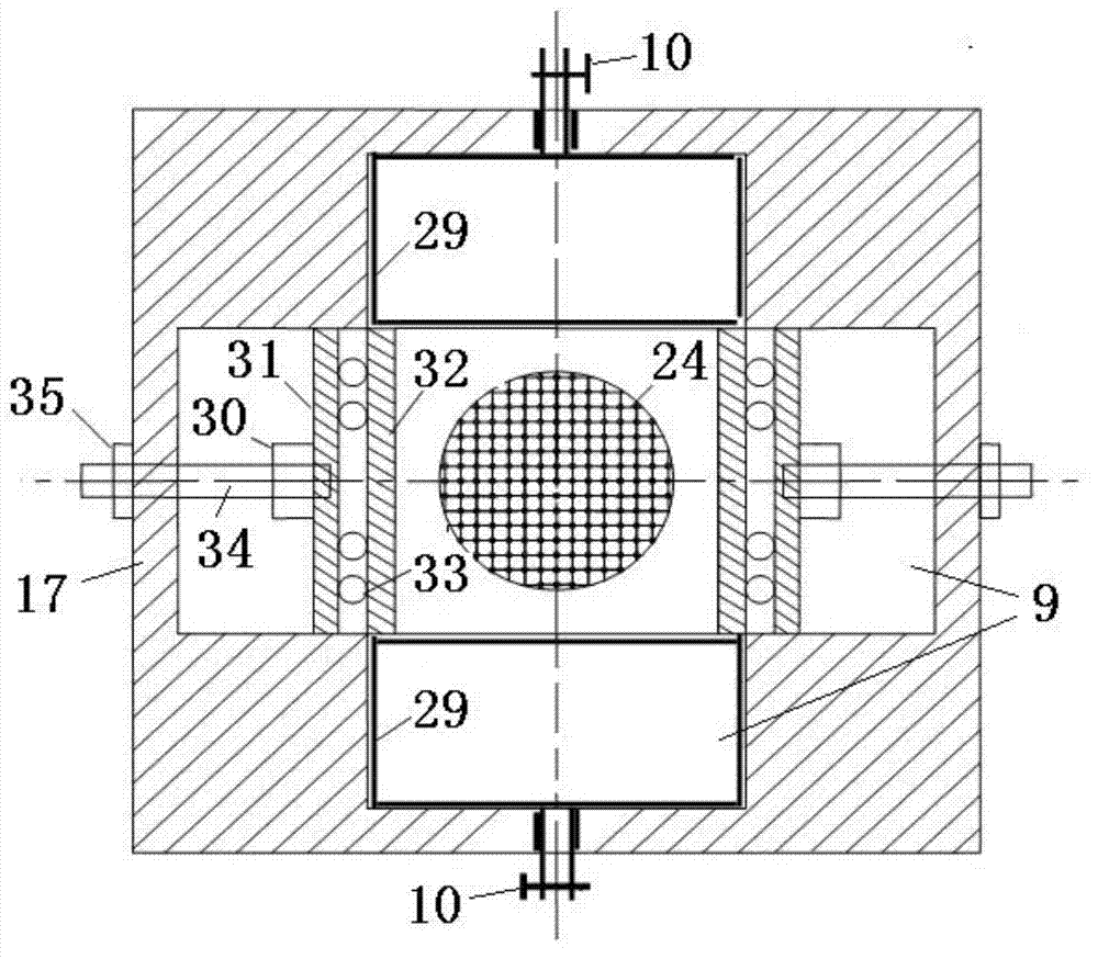 Plane strain triaxial apparatus of axial rolling spacing board