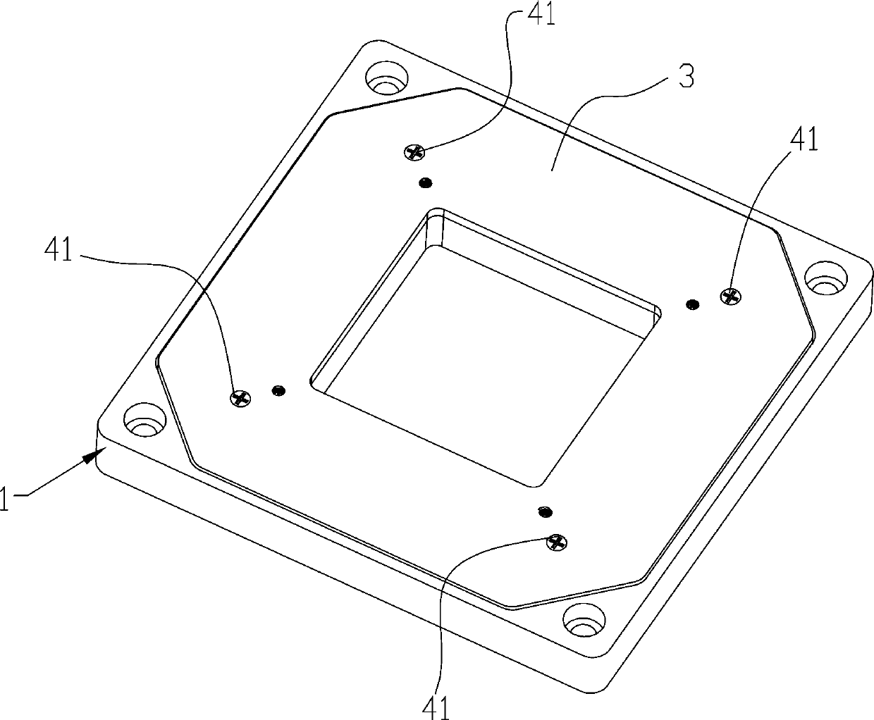 Two-rotation one-translation large-stroke small-thickness large-hollow parallel piezoelectric micro-motion platform