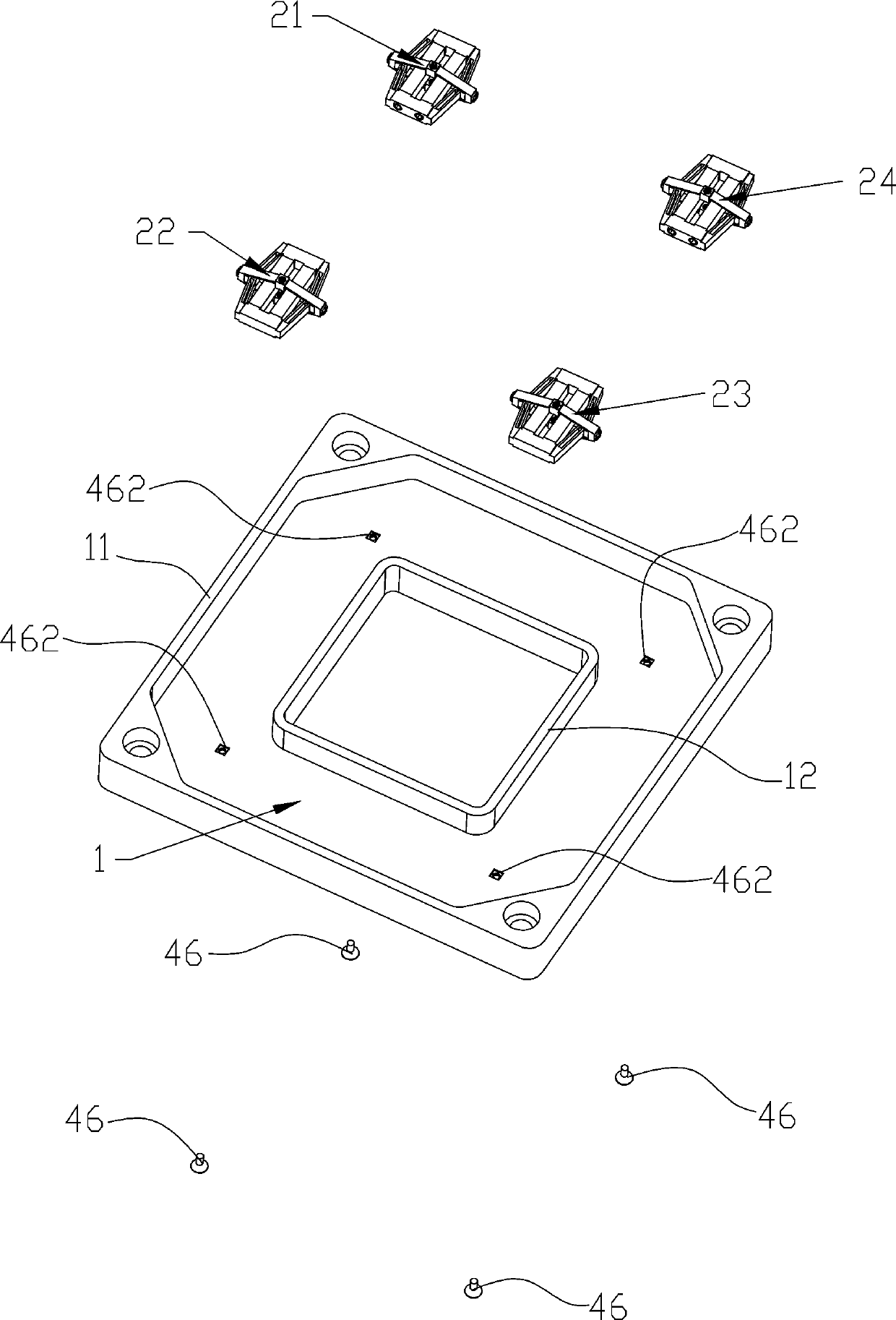 Two-rotation one-translation large-stroke small-thickness large-hollow parallel piezoelectric micro-motion platform