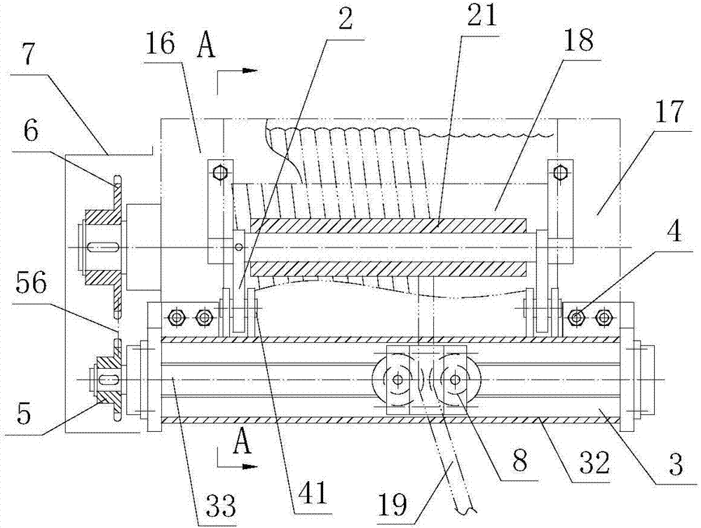 Rope guiding machine with sleeve type rope pressing machine and adjustable rope guiding device