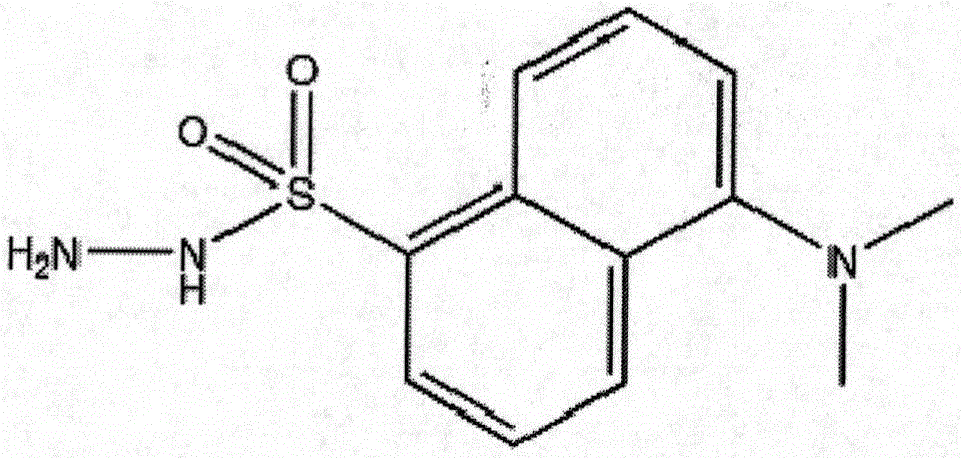 Applications of dansylhydrazine and derivative thereof in specific fluorescent pre-dyeing detection method of glycoproteins