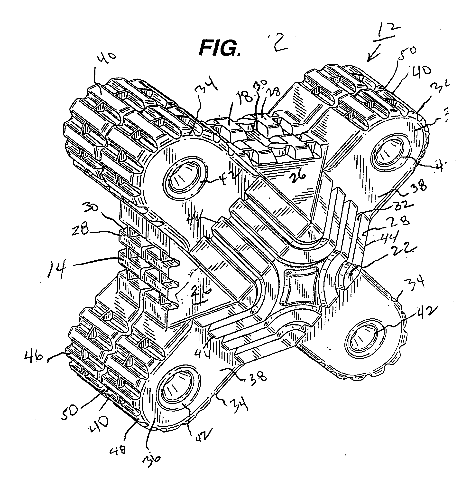 Ribbed module for wave energy dispersion