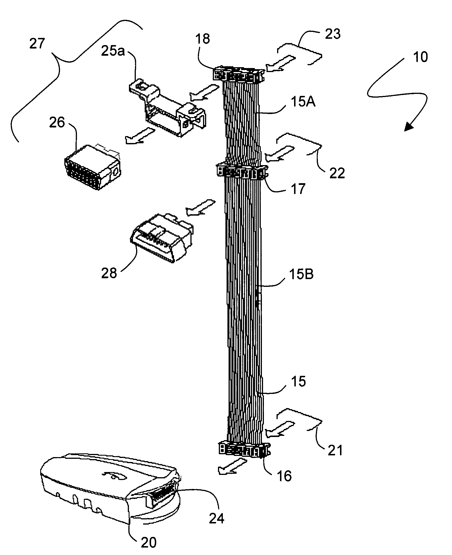 In-vehicle wiring harness with multiple adaptors for an on-board diagnostic connector