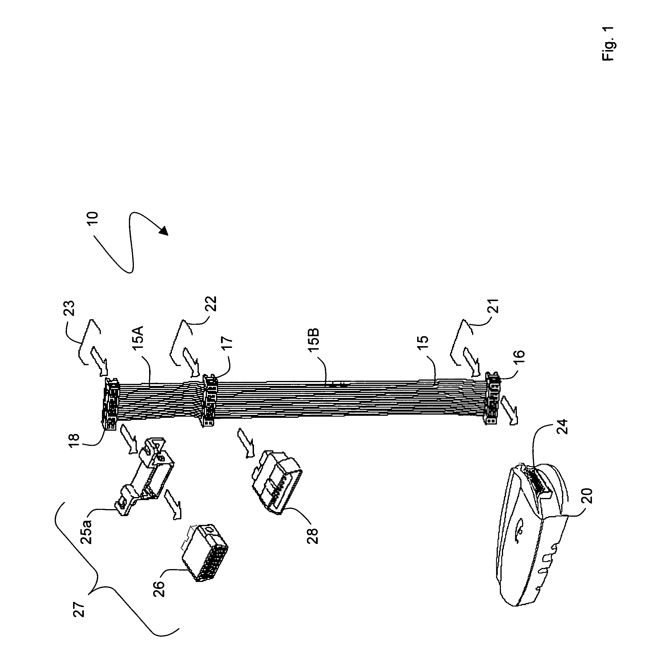 In-vehicle wiring harness with multiple adaptors for an on-board diagnostic connector
