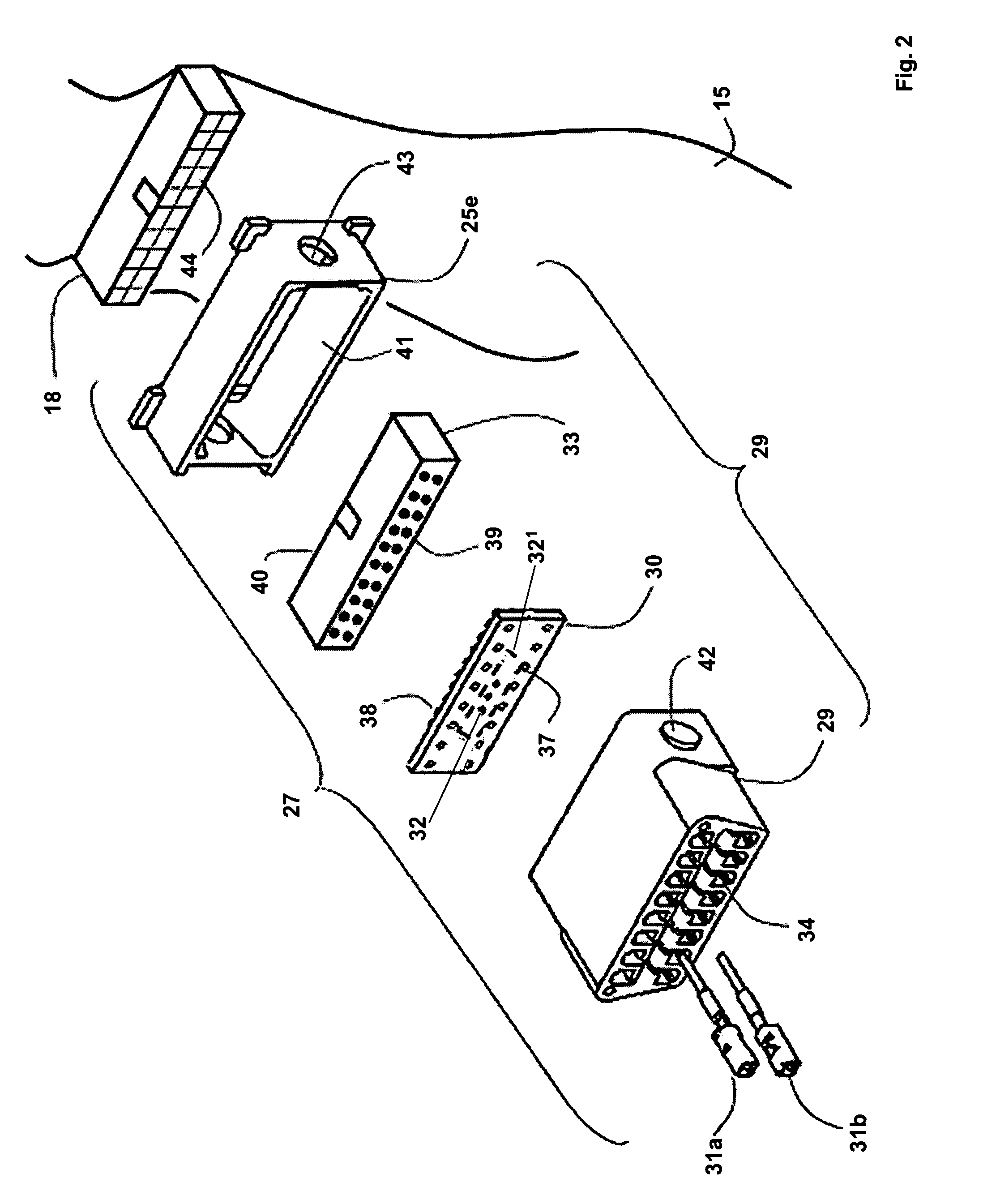 In-vehicle wiring harness with multiple adaptors for an on-board diagnostic connector