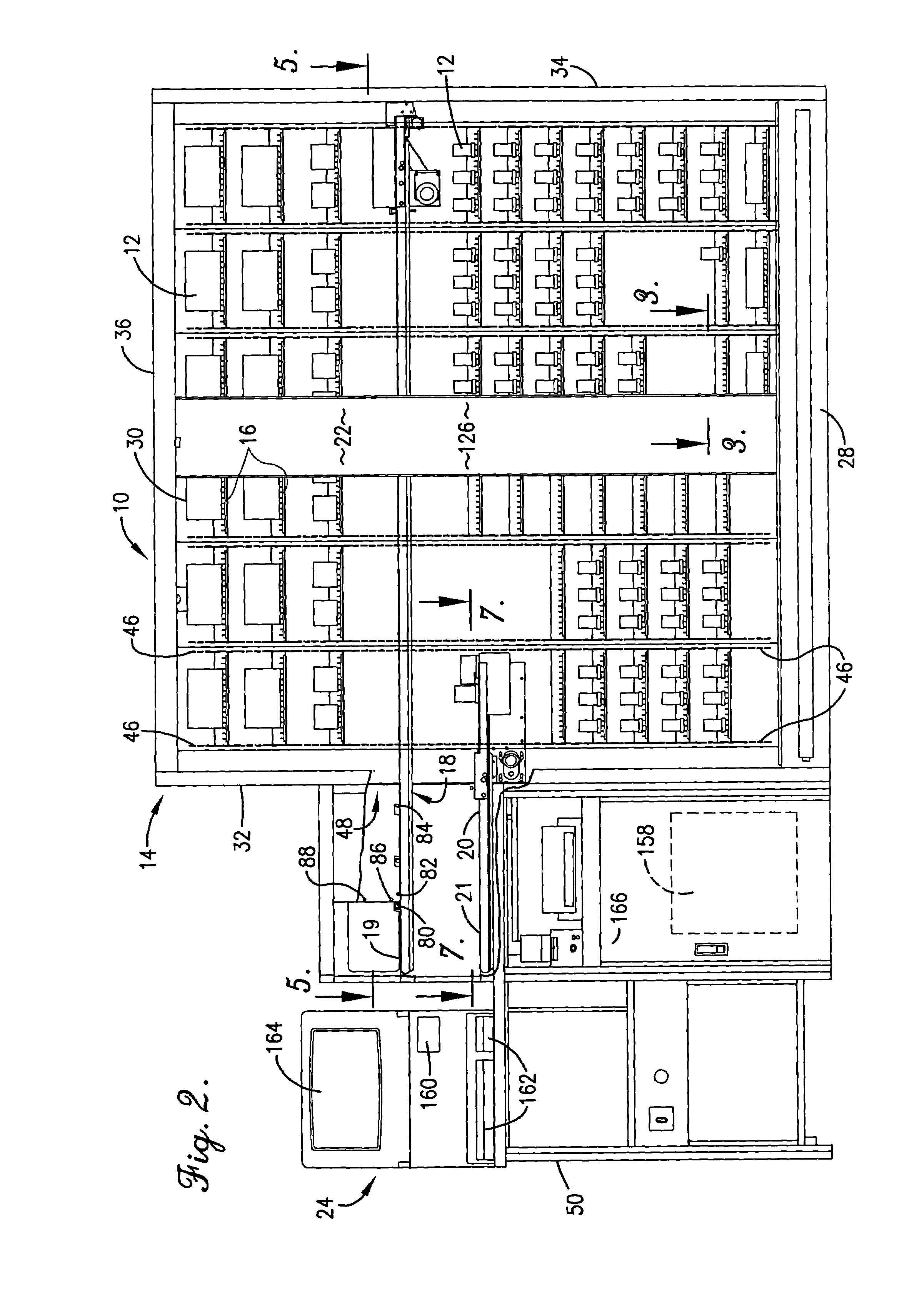 Fork based transport storage system for pharmaceutical unit of use dispenser