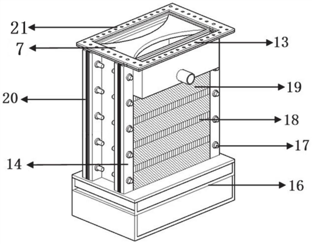 Soil form test device, system and method under action of seepage