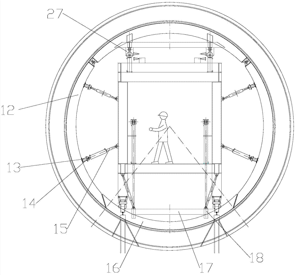 Hydraulic self-moving steel formwork trolley and its construction method