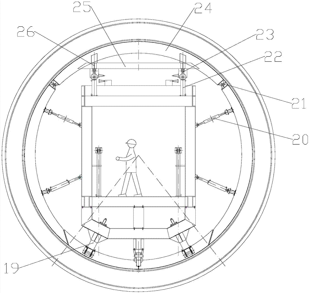 Hydraulic self-moving steel formwork trolley and its construction method