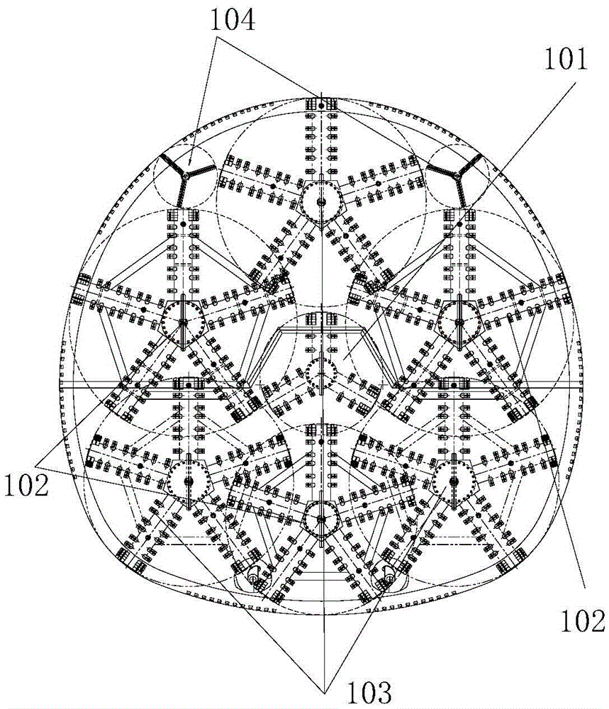 Shield tunneling machine for ultralarge U-shaped cross sections