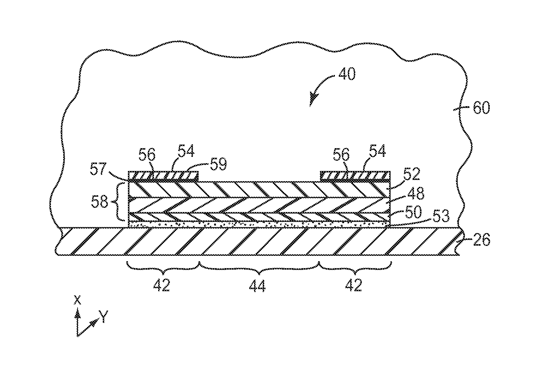 Sensor comprising a masking layer adhesive