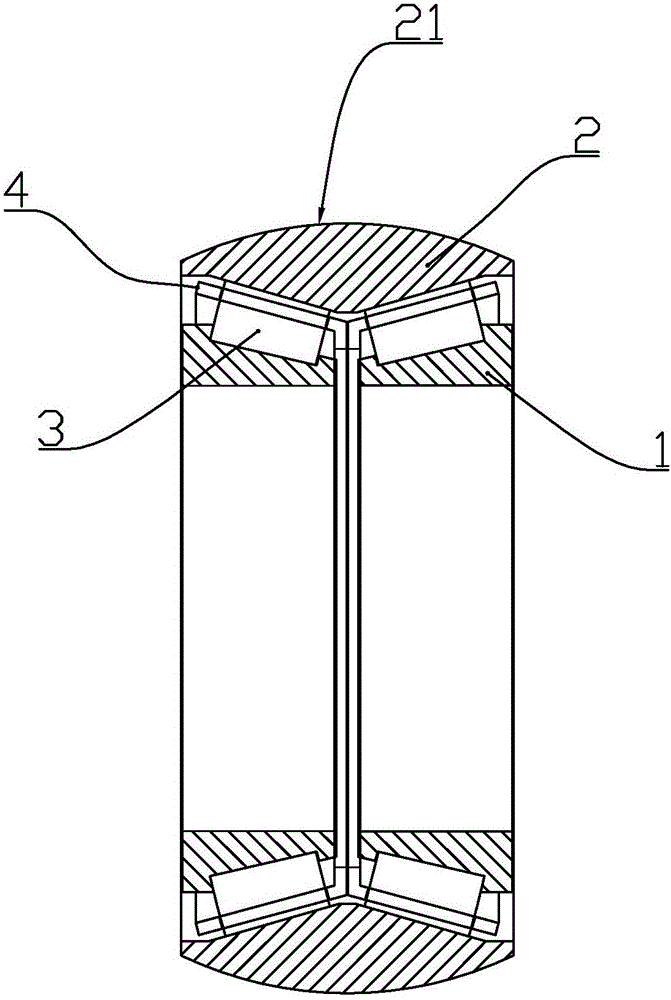 Double row tapered roller bearing and installing structure thereof