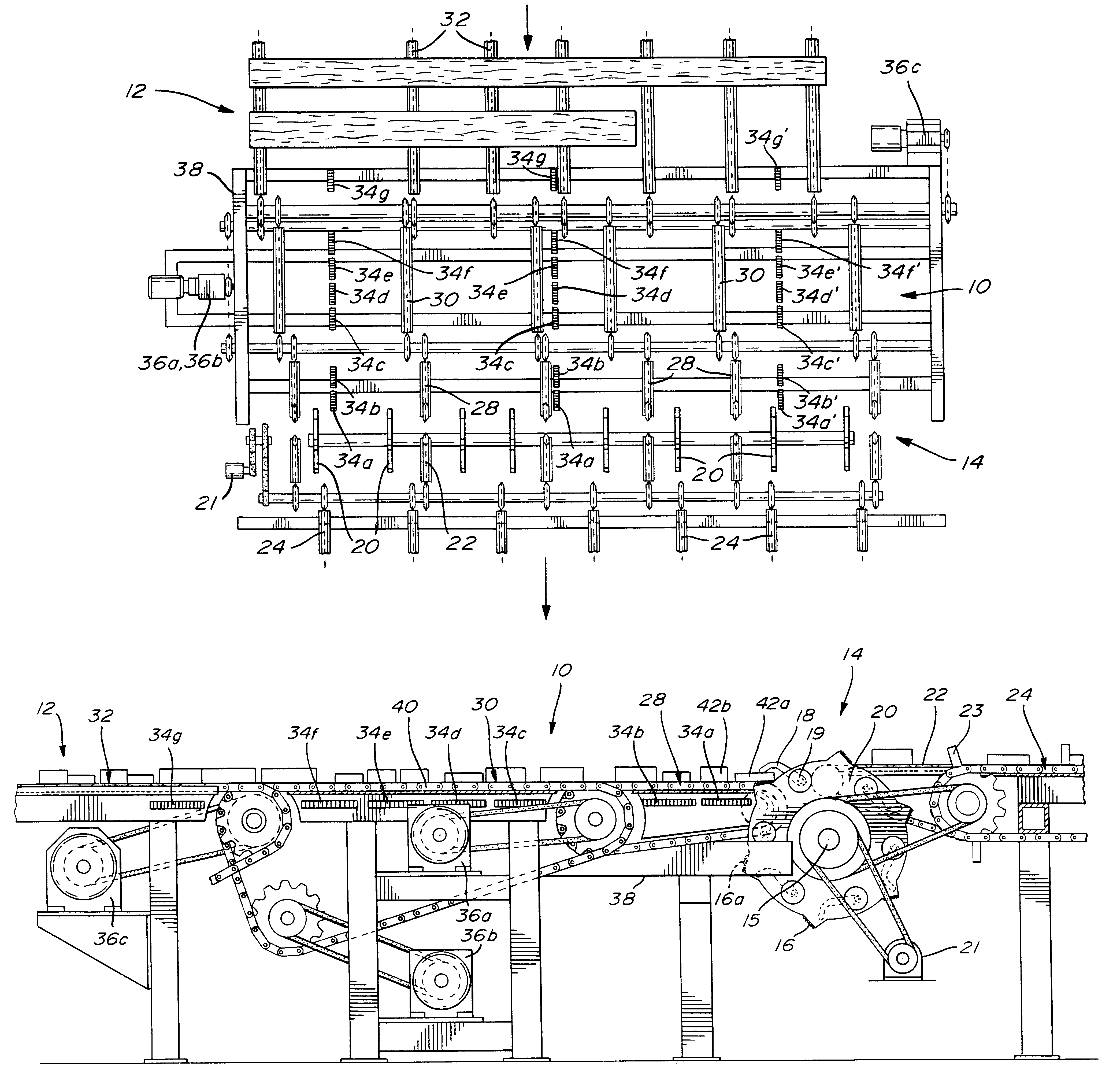 Lumber feed system with load responsive speed modulation