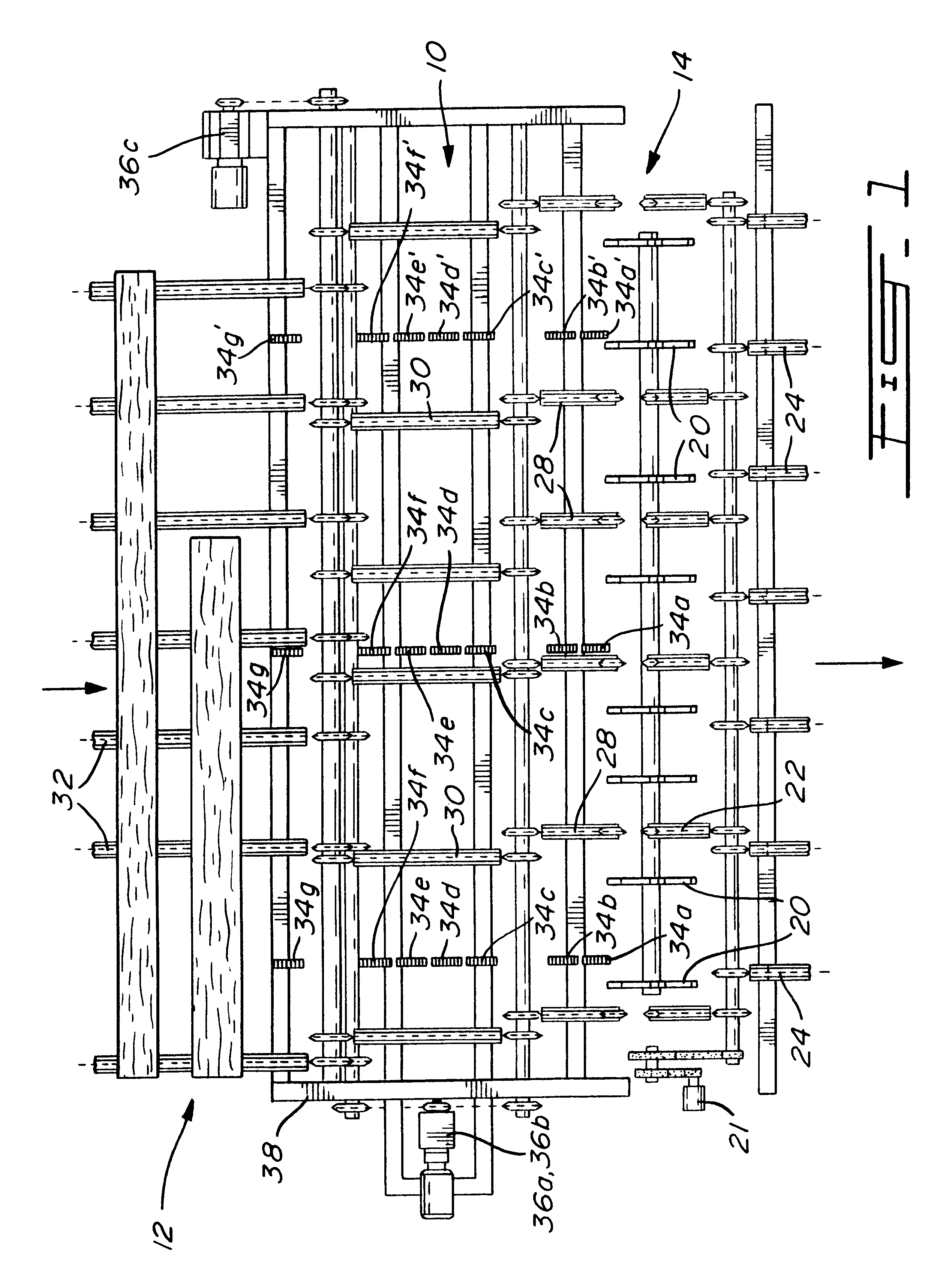 Lumber feed system with load responsive speed modulation