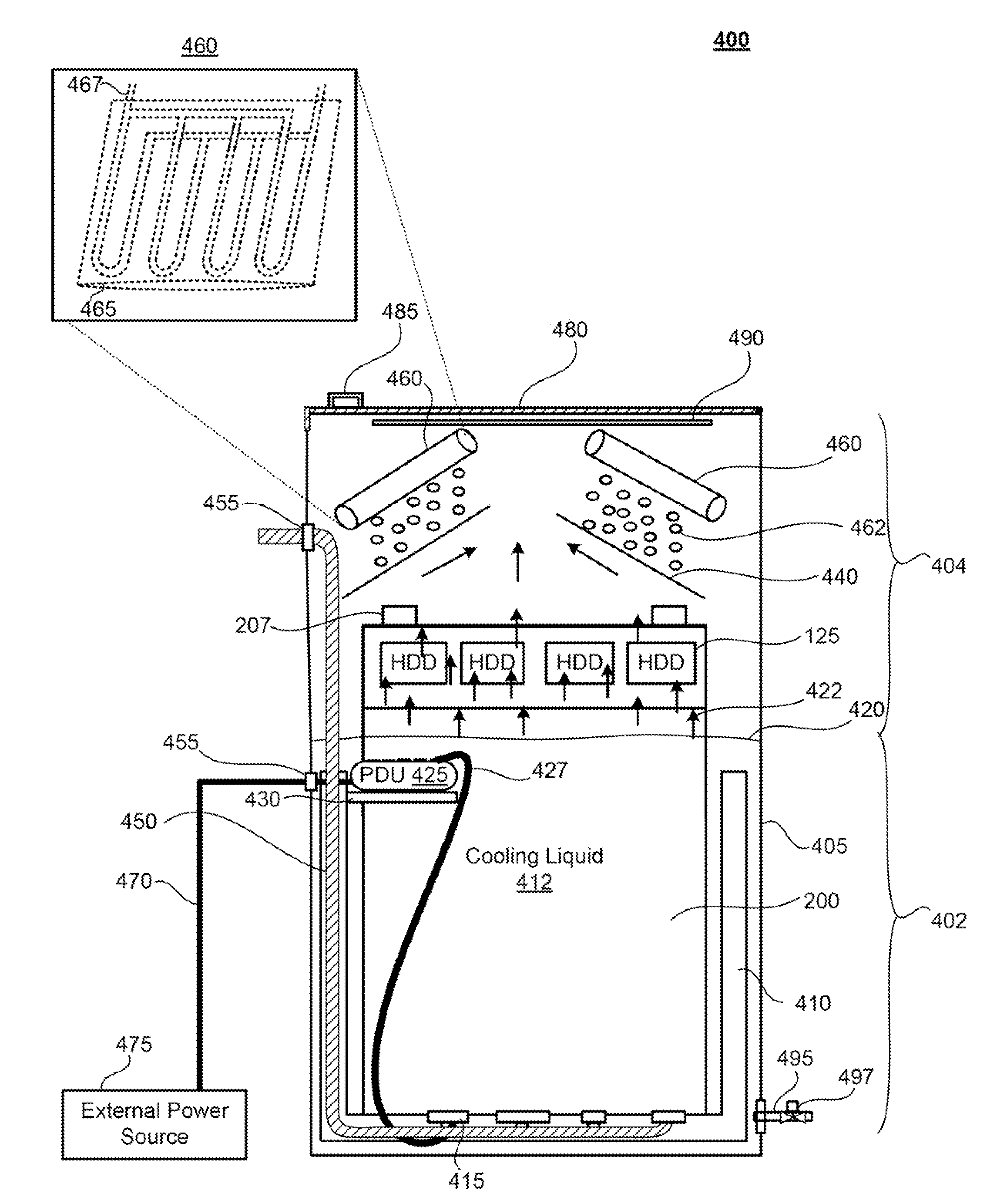 Immersion server, immersion server drawer, and rack-mountable immersion server drawer-based cabinet