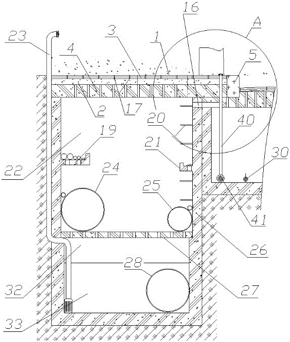 Urban road structure with rainwater collecting and solar power generation functions