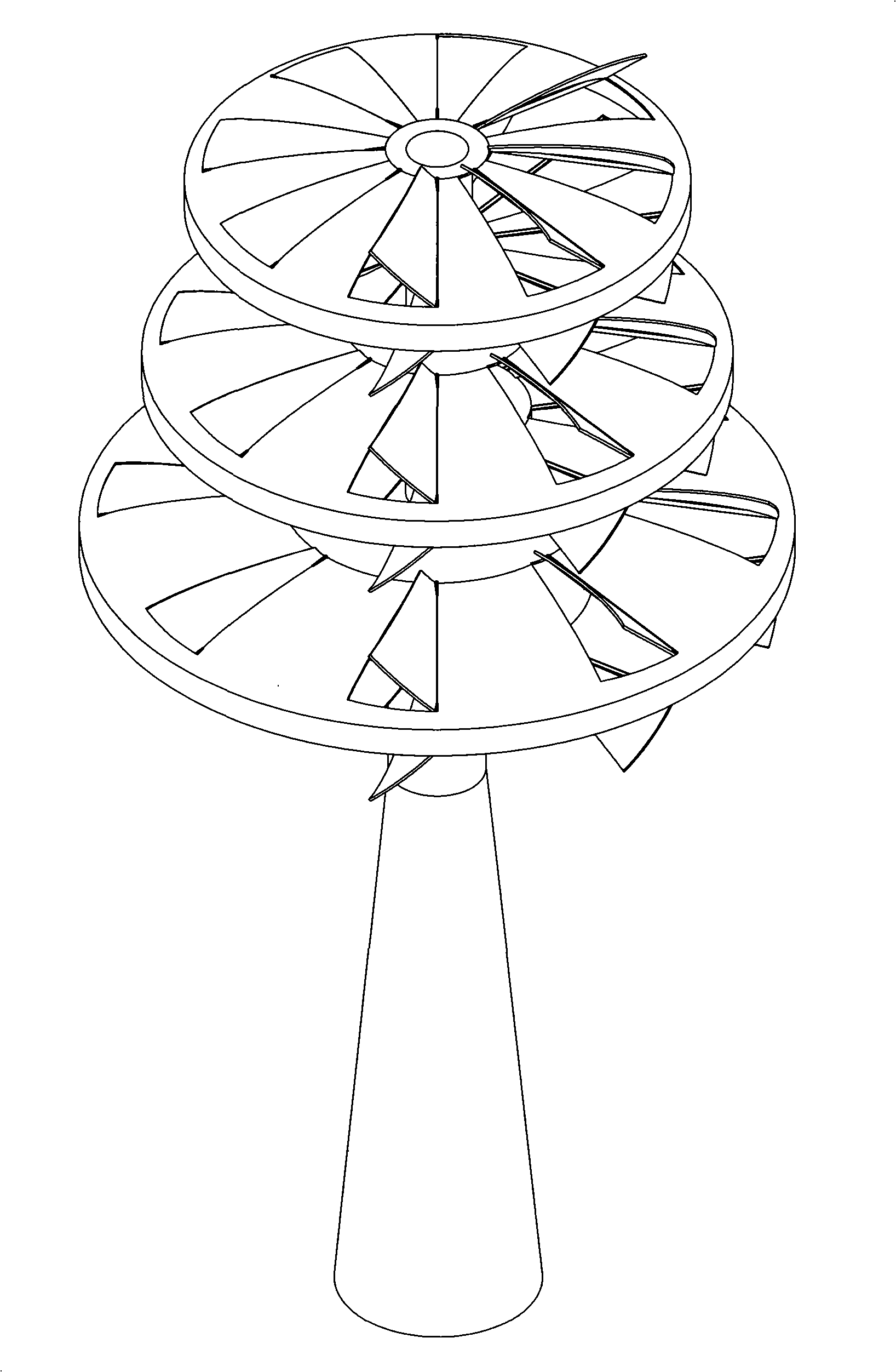 Aerogenerator equipped with multi-layer rotor