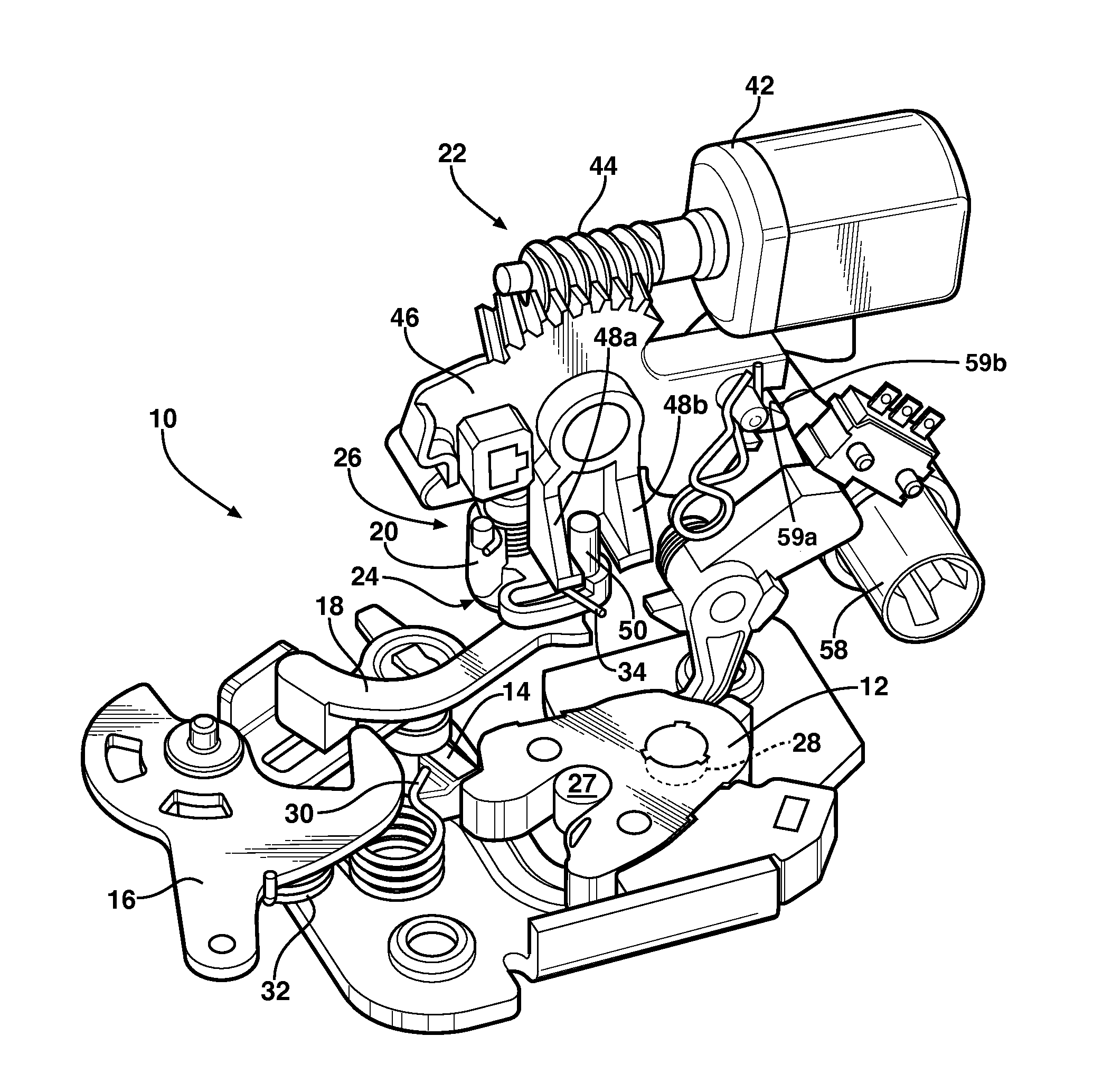 Door latch with emergency lock actuator and 'impatient passenger' feature