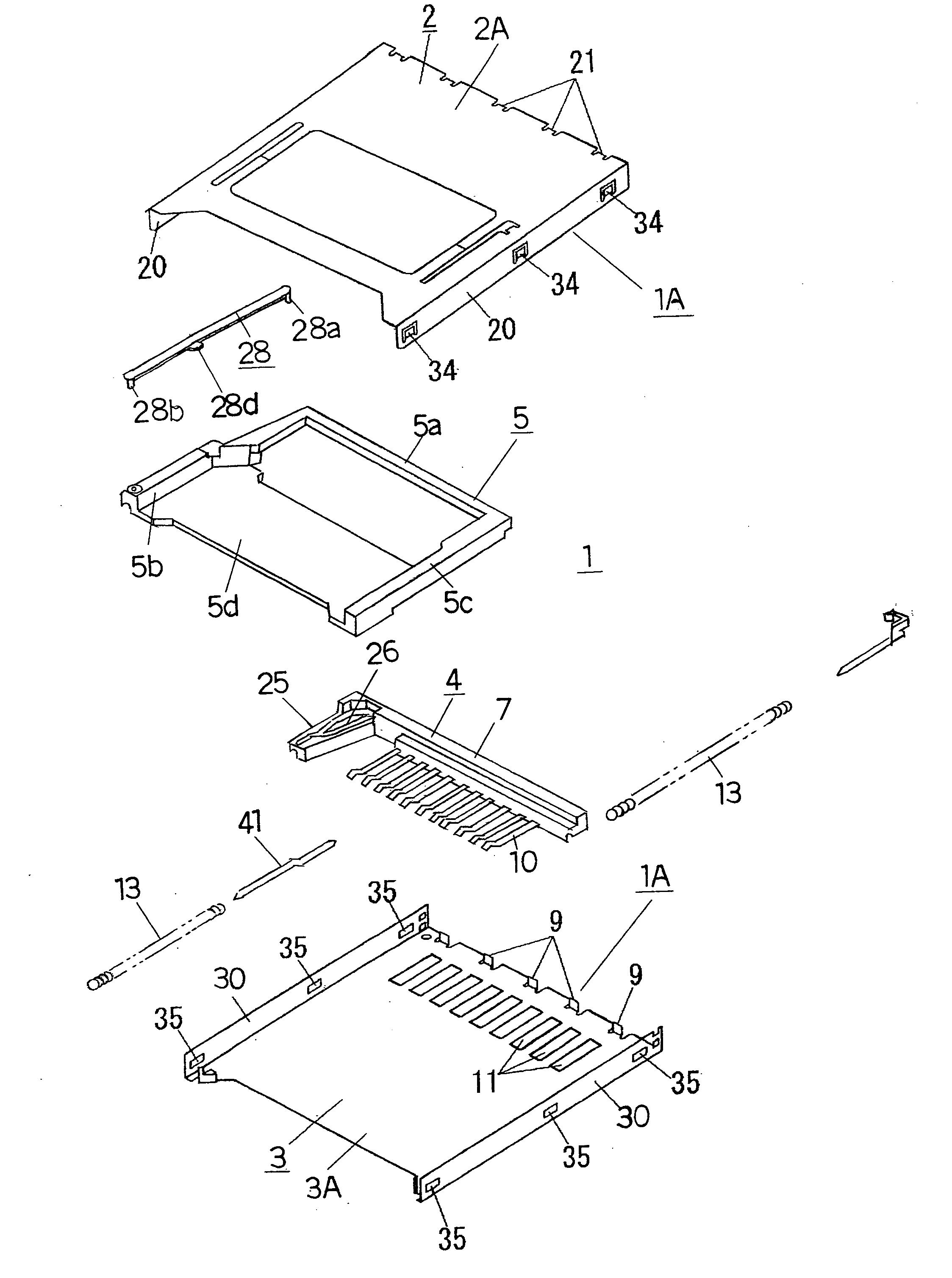 Connector for memory card