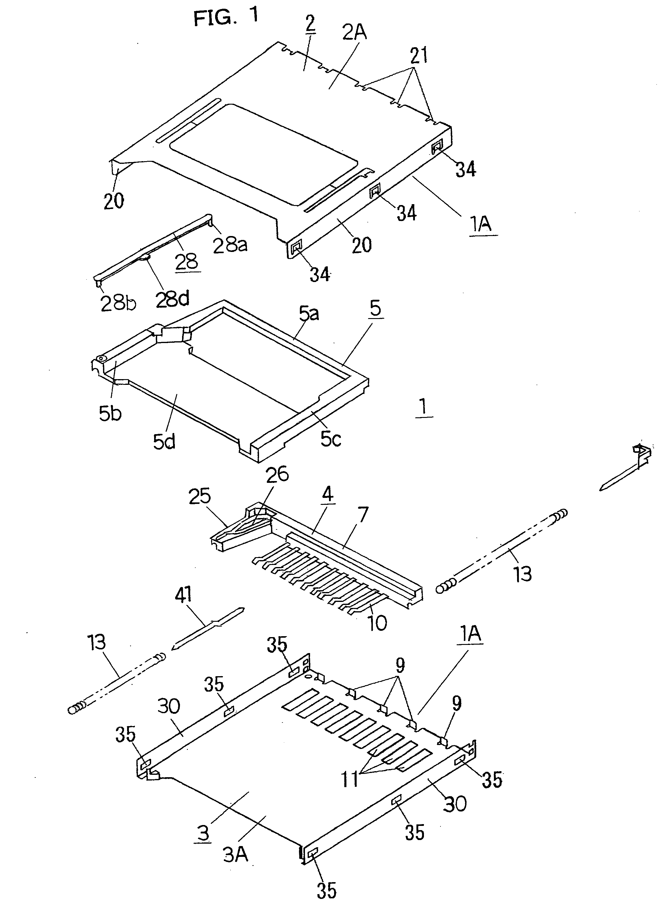 Connector for memory card