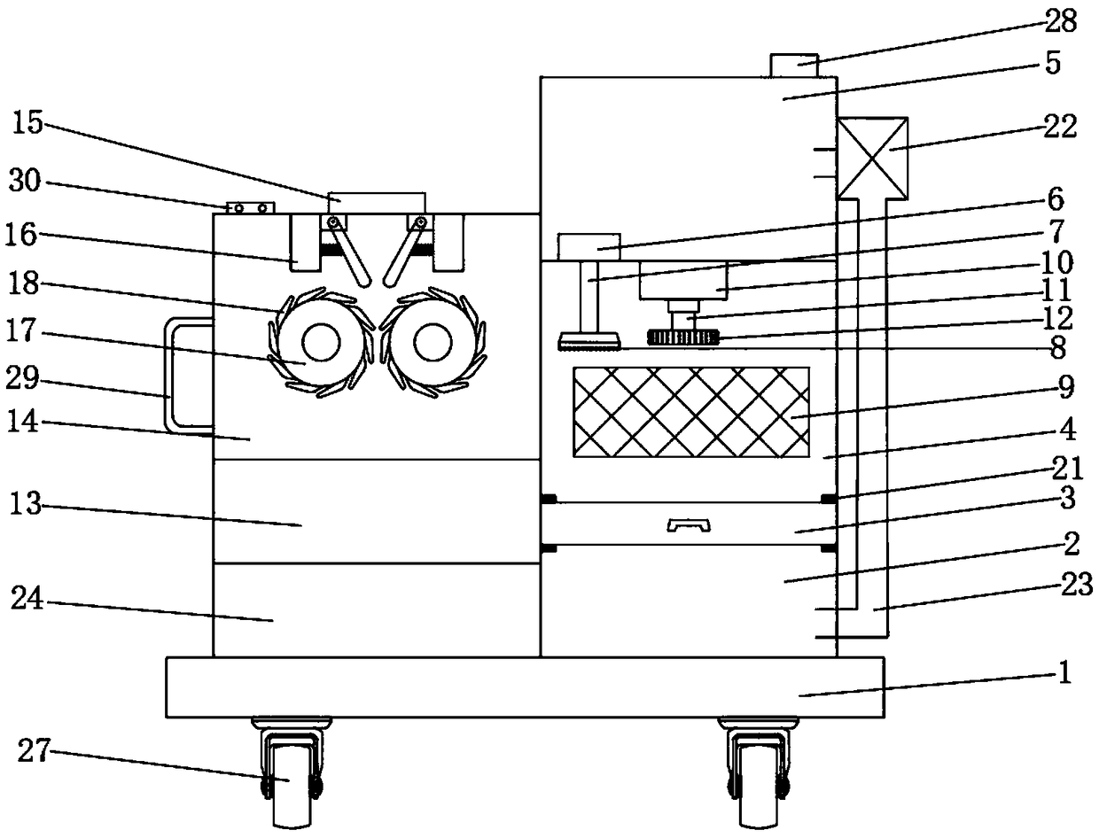 Dust removal and ash cleaning device for textile workshop