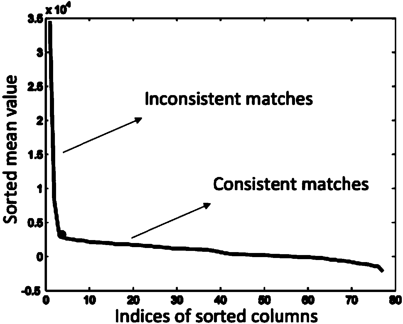 L1 norm total geometrical consistency check-based wrong matching detection method