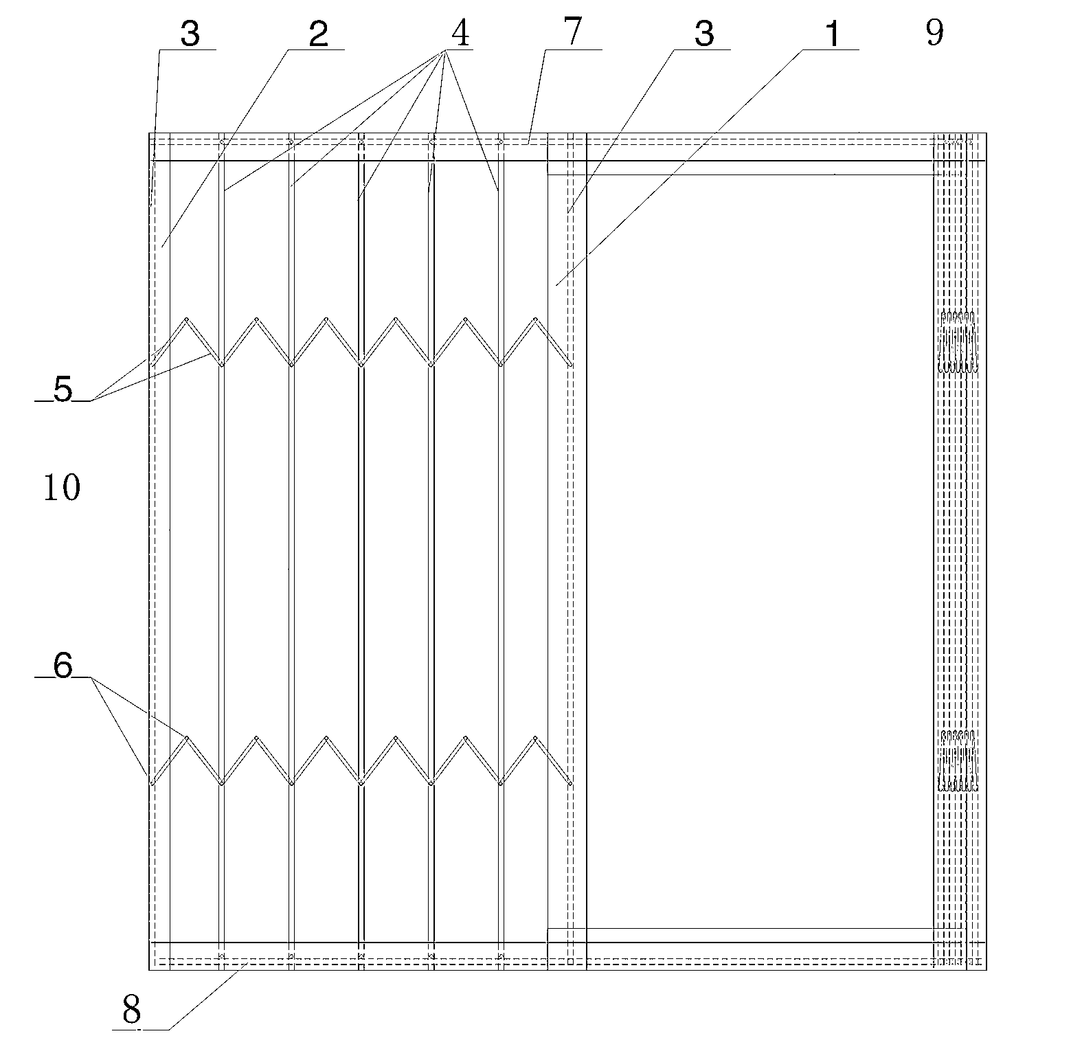 Hidden-type protective security window