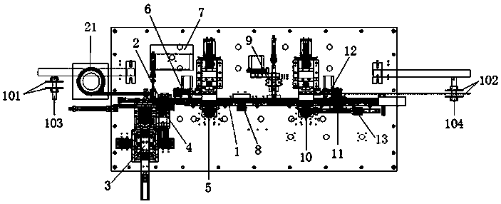 Board insertion type automatic assembly welding machine of mobile phone connector