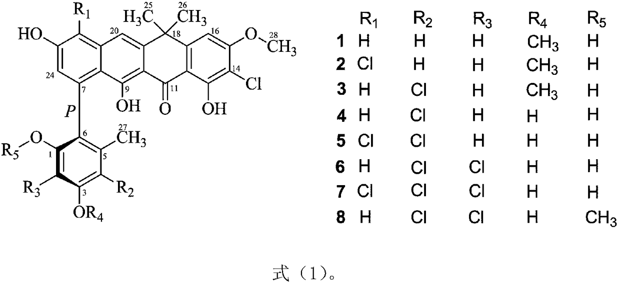 Fasamycins compounds, preparation method thereof and application thereof to preparation of antibacterial medicines