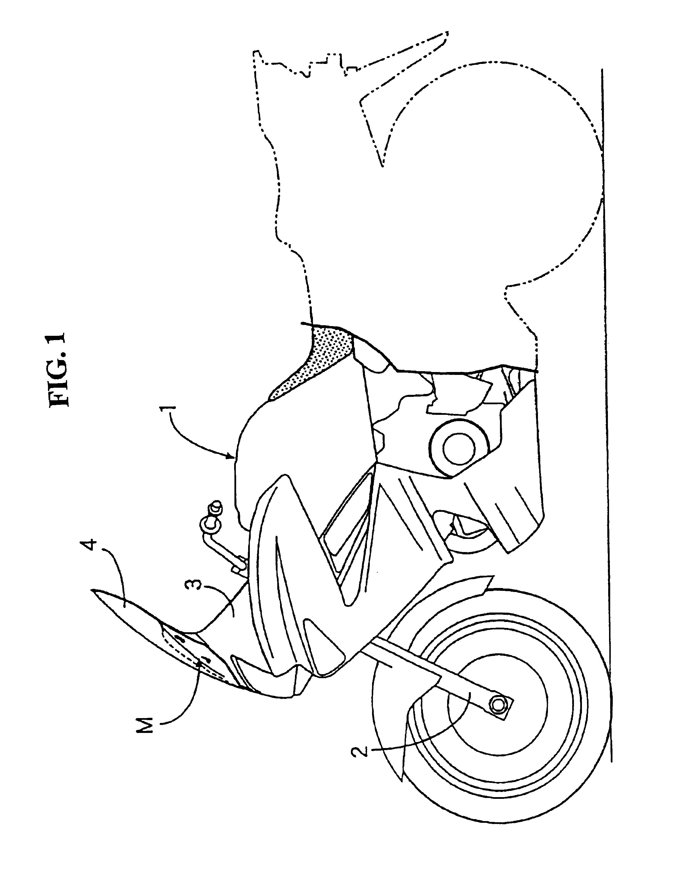 Windscreen mounting structure for a motorcycle