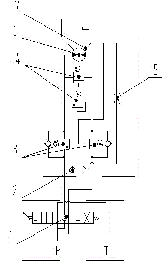 Hydraulic system for balancing integrated block of slewing reducer