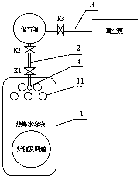 Vacuum phase change boiler exhaust system and exhaust method