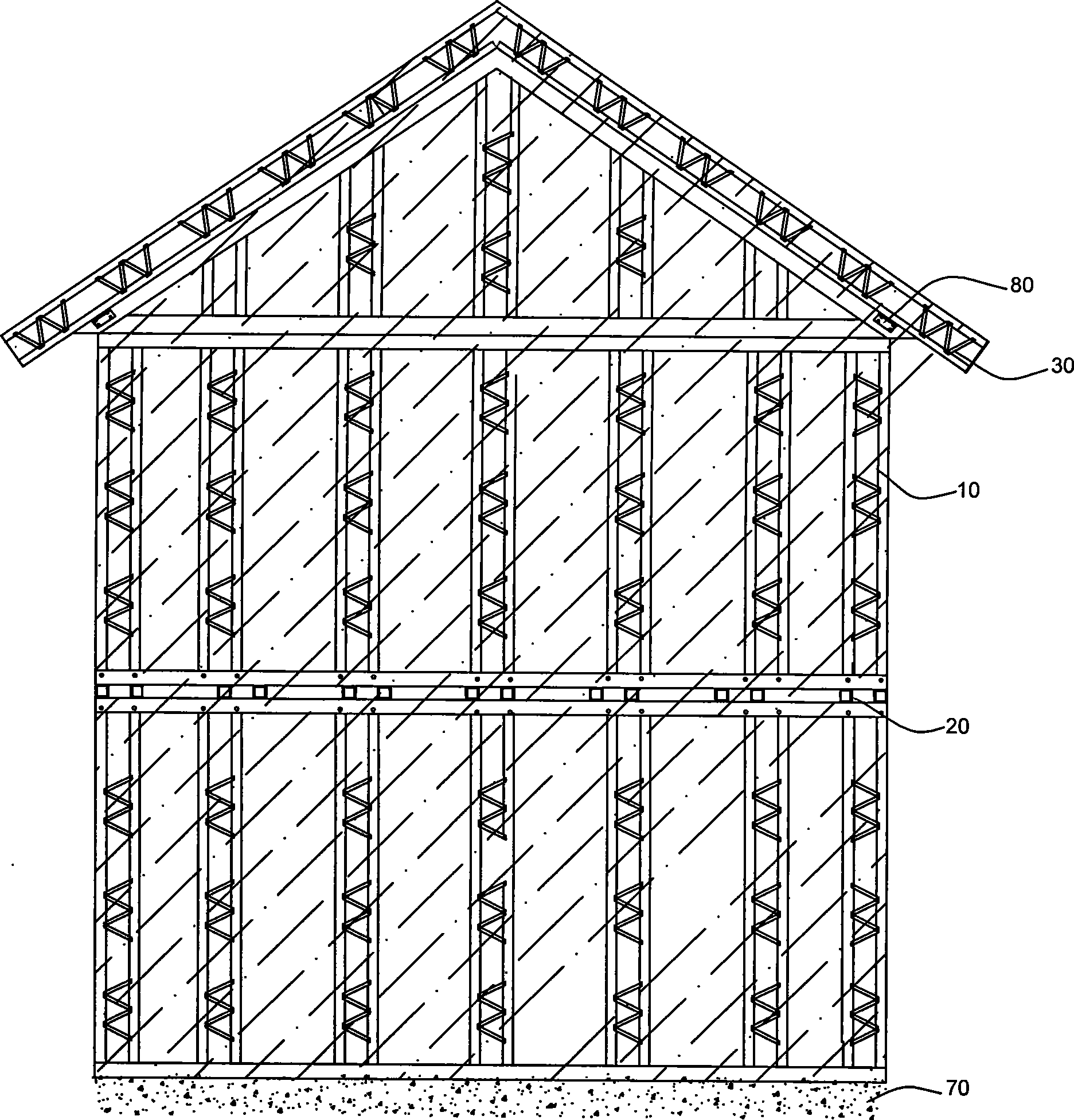 Inorganic light steel assembled energy-saving house and its construction method