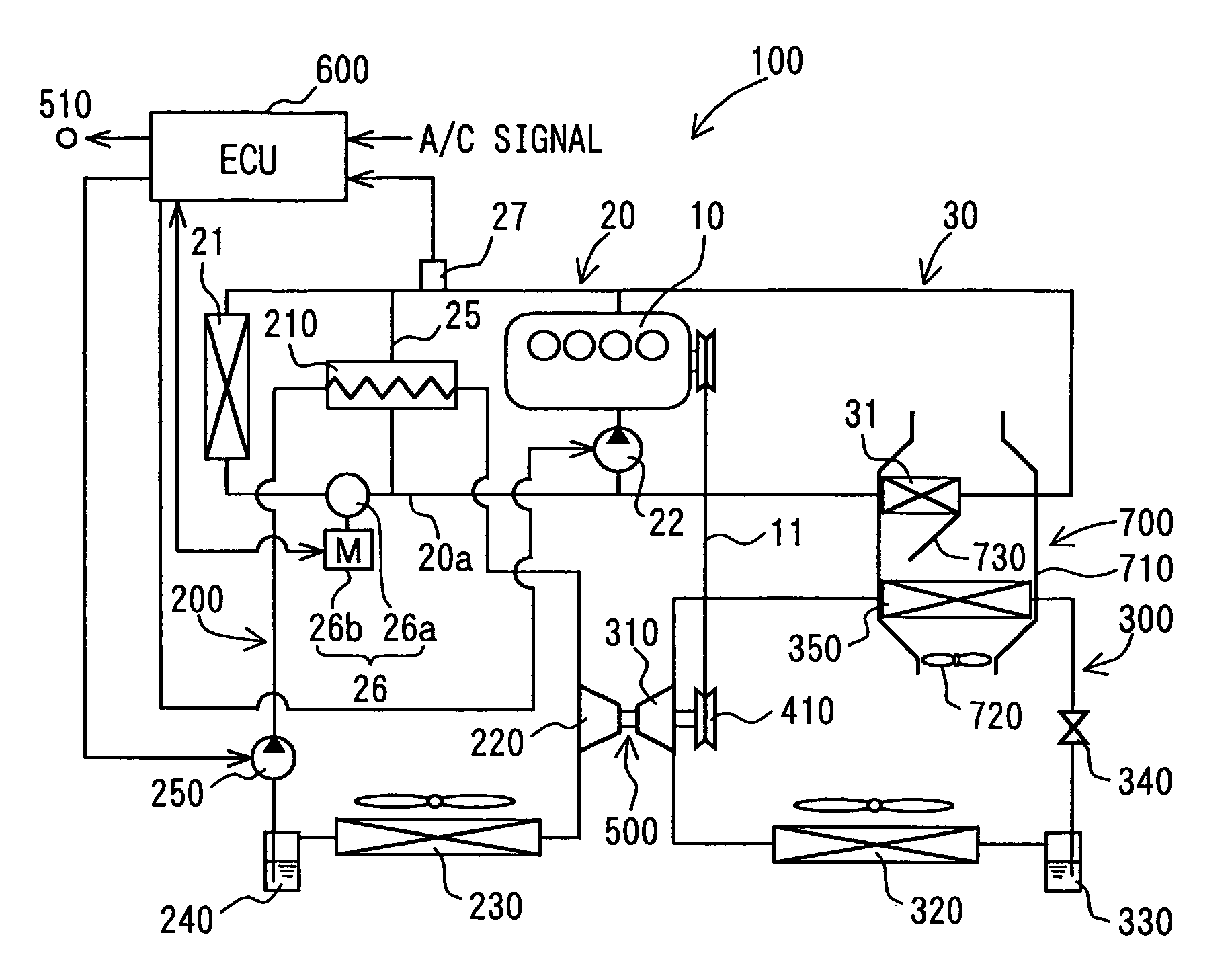 Waste heat recovery system of heat source, with Rankine cycle