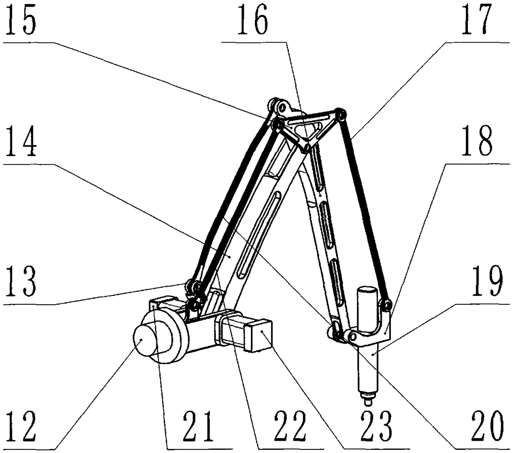 A turntable column type five-degree-of-freedom hybrid spraying robot