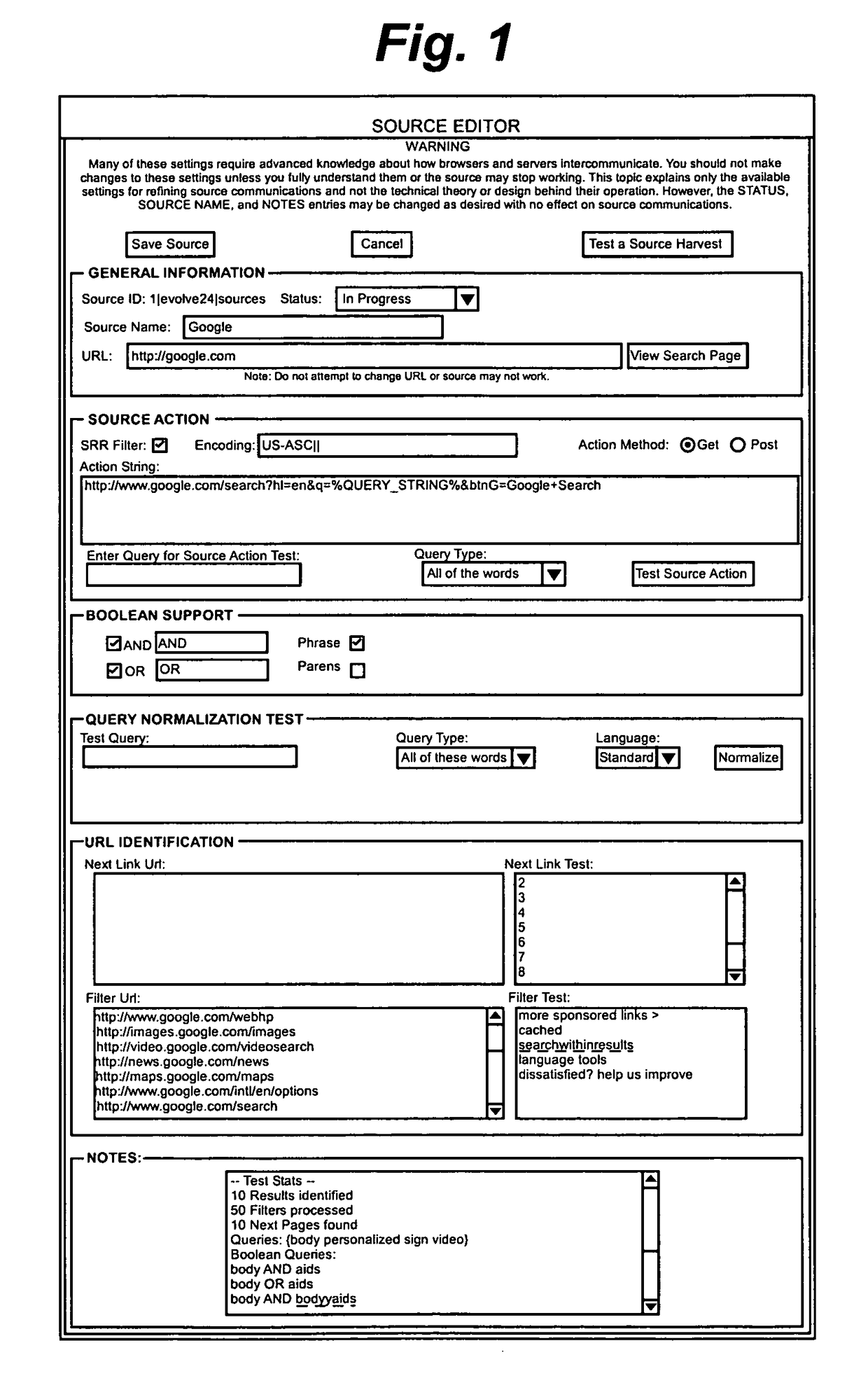 Source editing, internationalization, advanced configuration wizard, and summary page selection for information automation systems