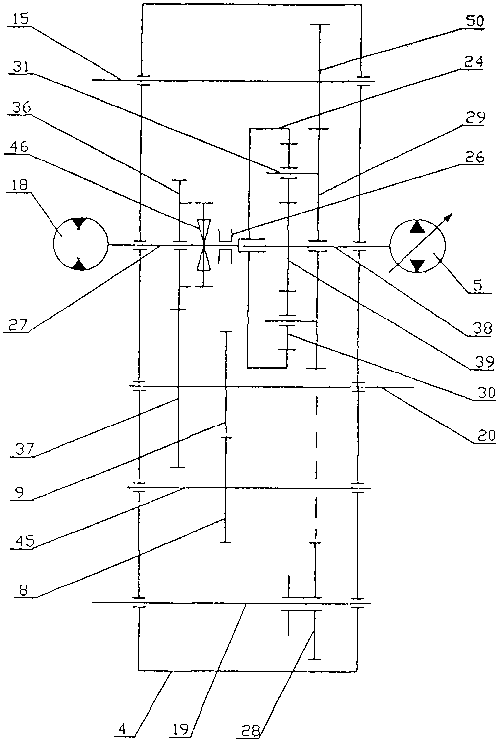 Mechanical hydraulic compound drive gearbox