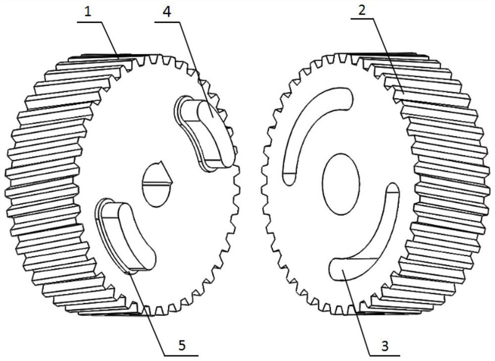 Split herringbone gear and planetary transmission device thereof