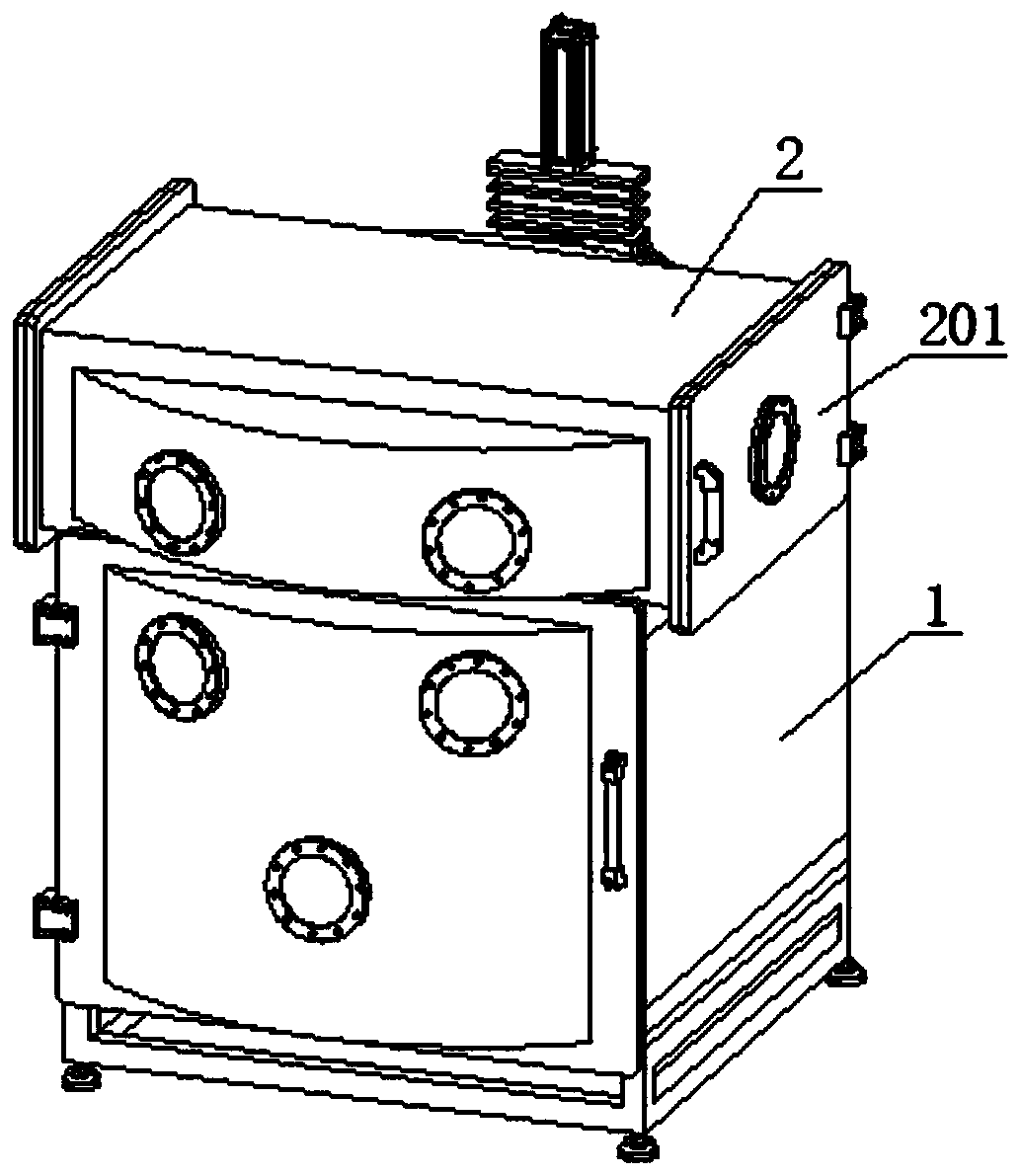 Double-vacuum-chamber ion beam machining system and machining method