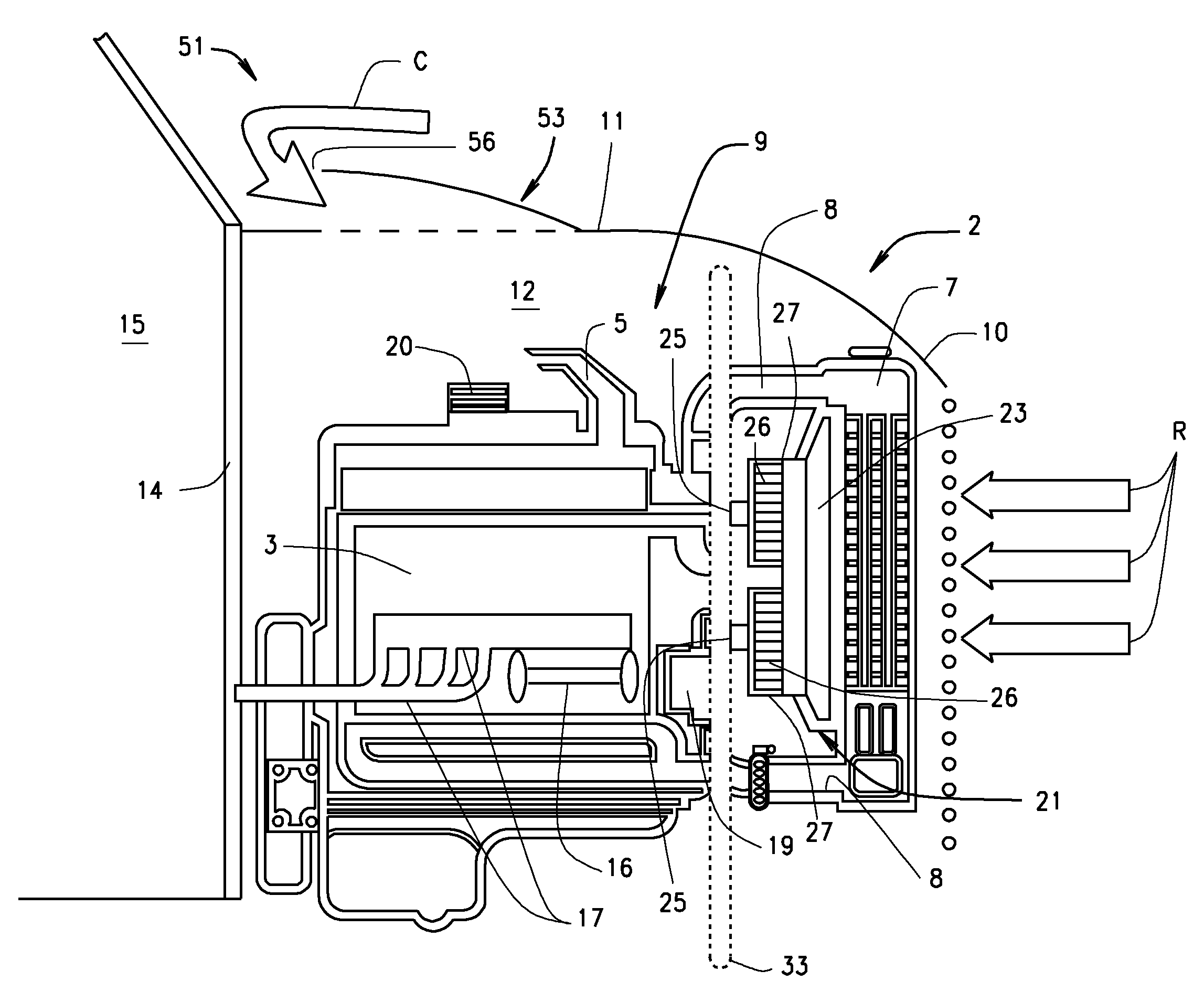 Air management system for heavy duty truck under-hood heat control