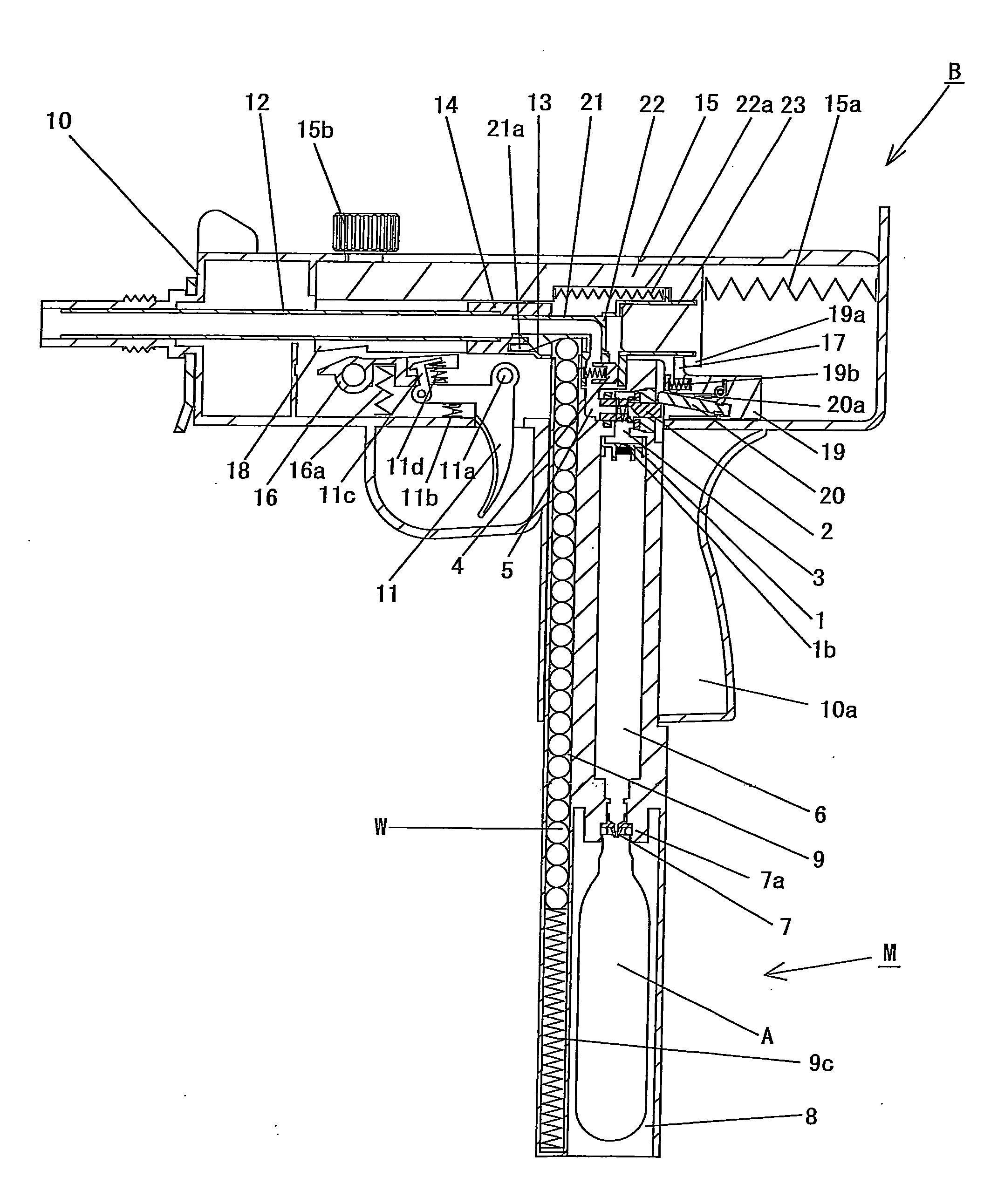 Air gun and magazine for air gun