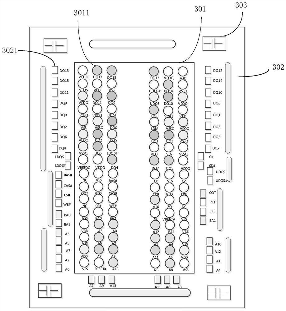 Chip signal testing device and method based on solder ball array packaging