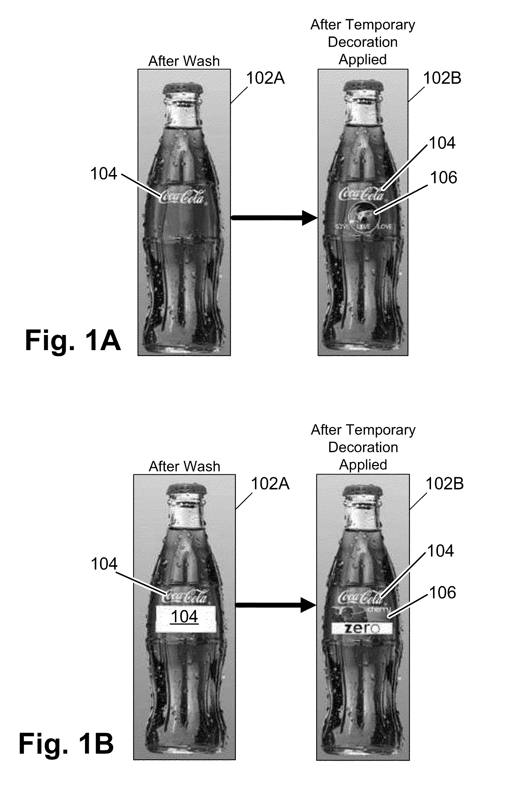 Method of using temporary decoration to mass customize refillable glass vessels