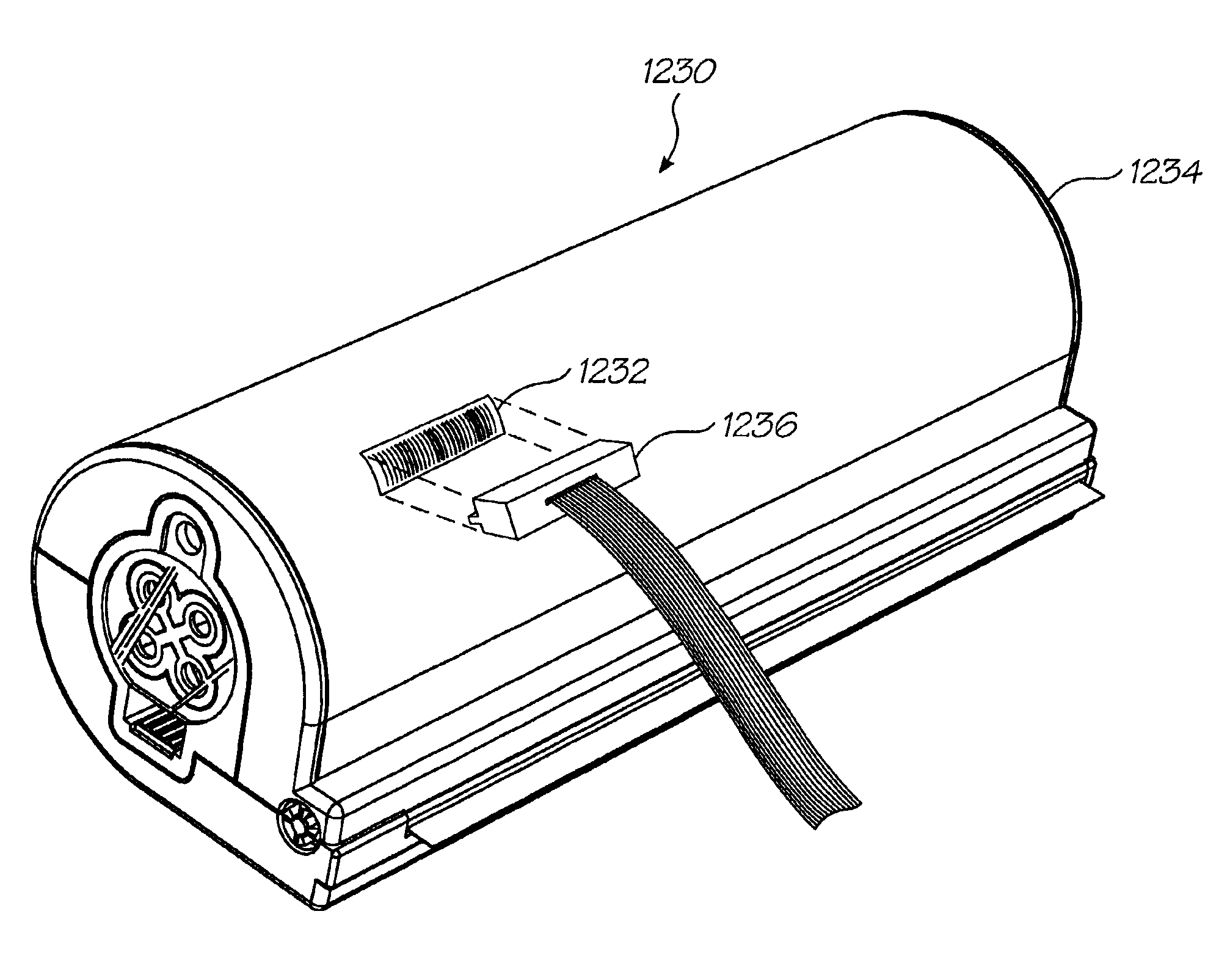 Printing cartridge with barcode identification