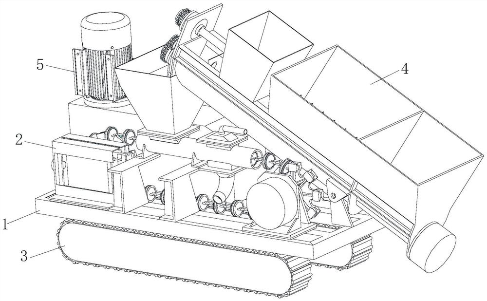 A push-chain concrete sprayer