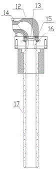 Combined pouring and purifying system for automobile aluminium alloy wheel with big diameter being more than 26 inches